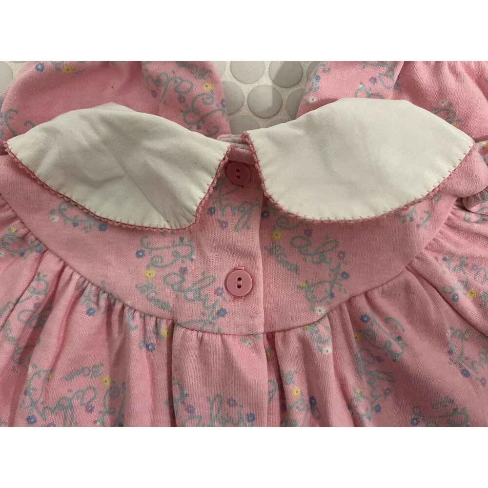 Osh Kosh Baby B'Gosh Vintage Pink Floral Bubble Romper One Piece Size 6-9 Month